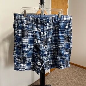 Blue Patchwork Plaid Polo Ralph Lauren Shorts 38
